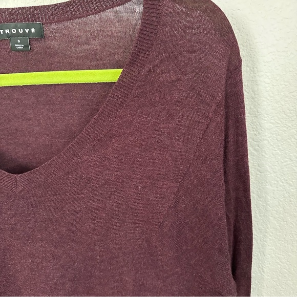 TROUVÉ | V Neck Angora Blend Burgundy Sweater (S) - Picture 3 of 5